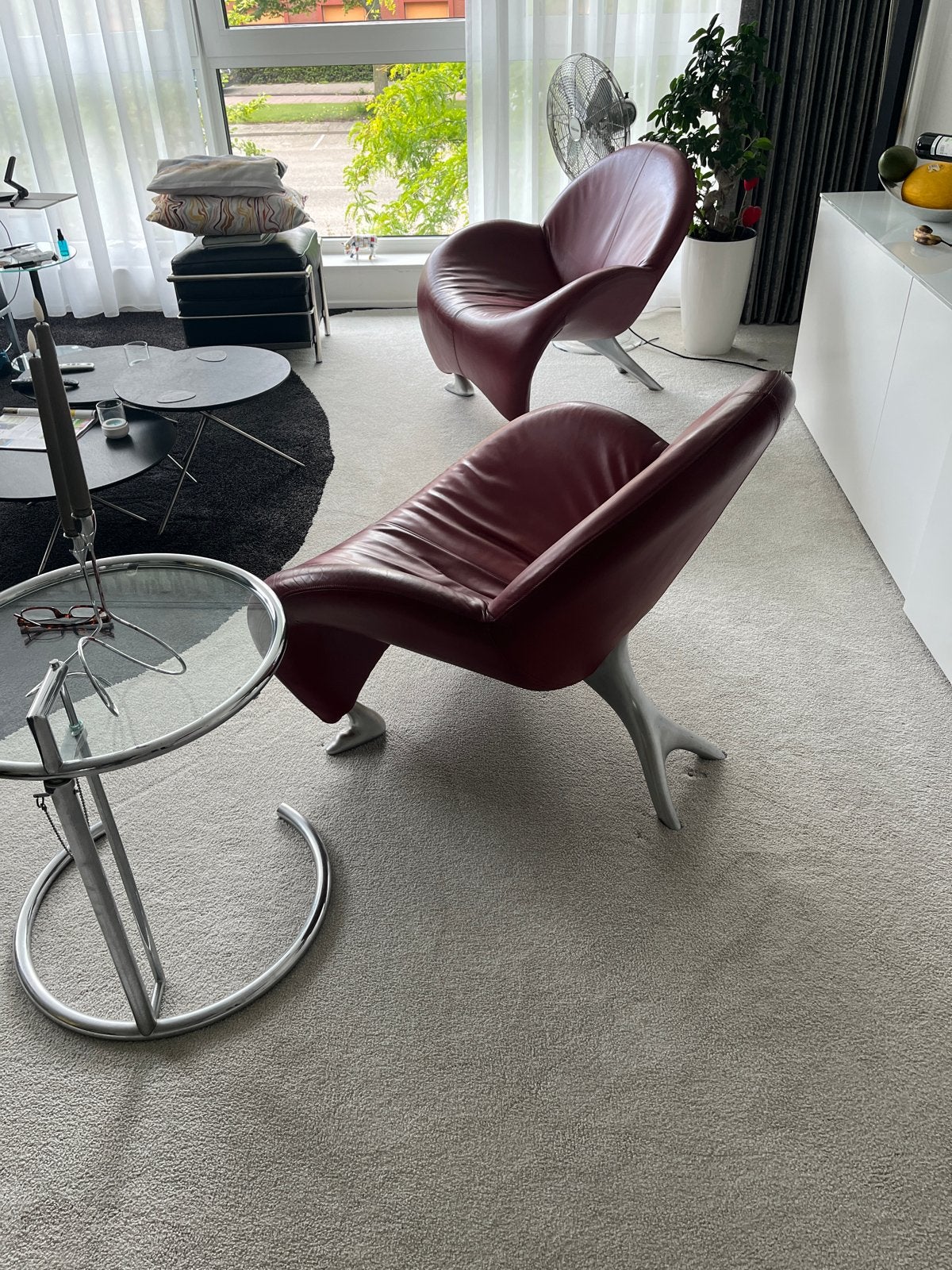 2 Leolux Papageno stoelen - Gebruikt, Huis en Inrichting, Stoelen, Ophalen, Gebruikt, Twee, Leer