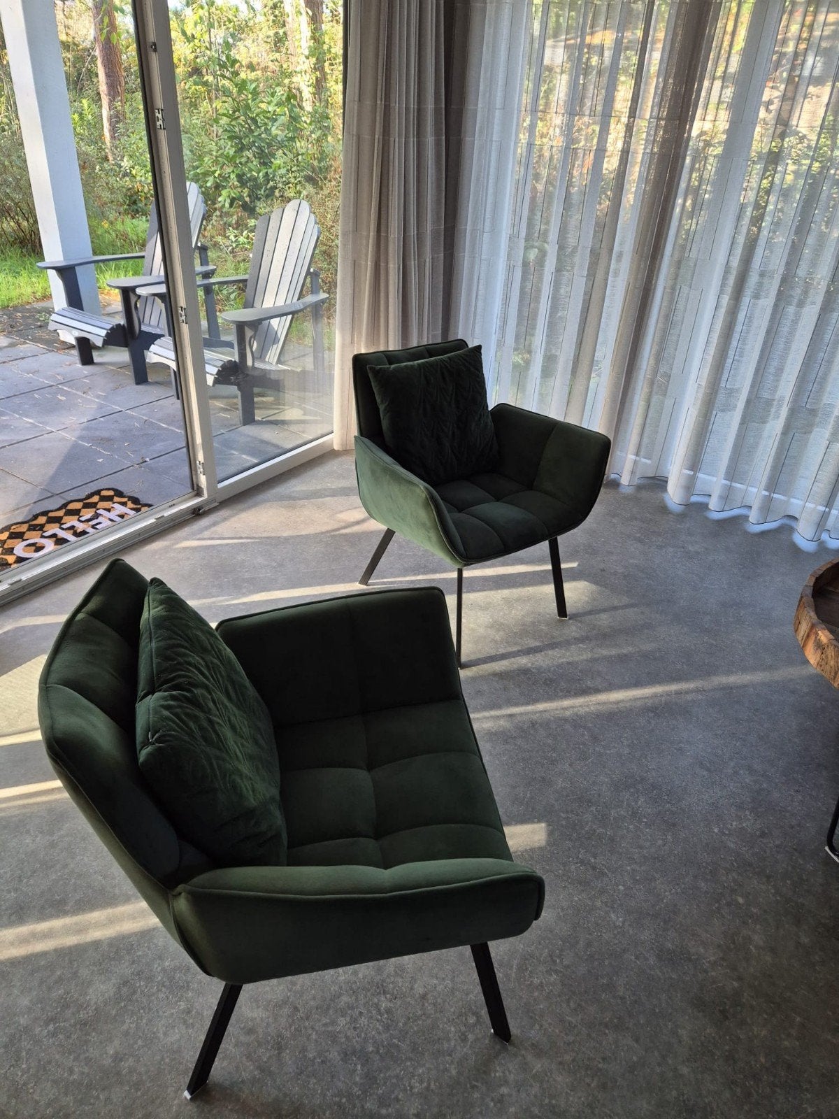 Stijlvolle donkergroene fauteuil - Zo goed als nieuw, Modern, Comfortabel, Minder dan 50 cm, Minder dan 75 cm, Ophalen of Verzenden