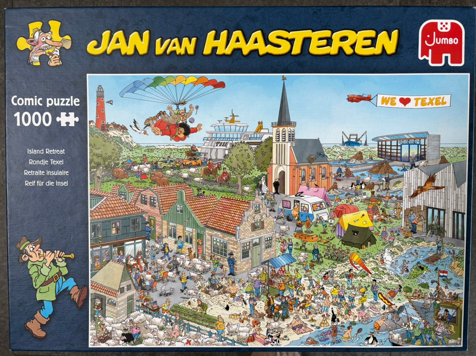 Ronde Texel 1000 stukjes, Hobby en Vrije tijd, Ophalen, 500 t/m 1500 stukjes, Zo goed als nieuw