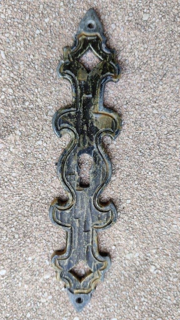 Antiek deurslot schild slotdek circa 1950, Ophalen of Verzenden