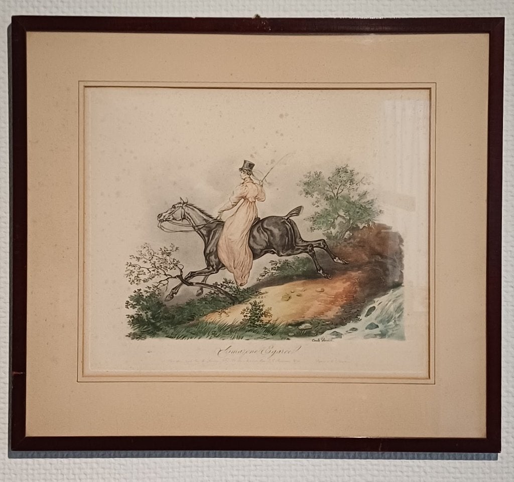 Aquatint-etsen van Carle Vernet -ruiterthema- ca. 1815 –1830, Ophalen, 1800 - 1899, Portret, 38 cm