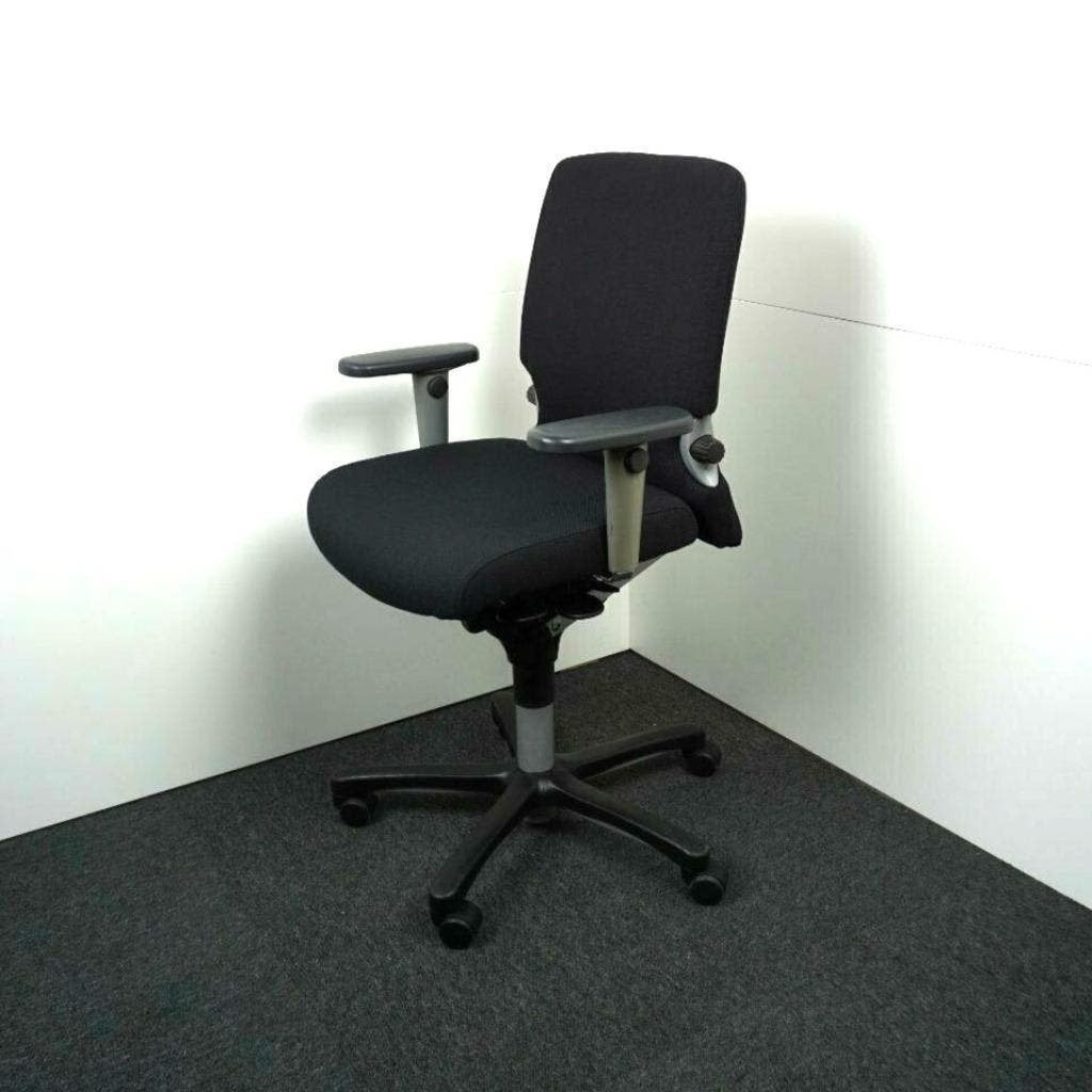 Haworth Comforto 77 Bureaustoel | Zwart Nieuw Gestoffeerd, Gebruikt, -, Zwart, -