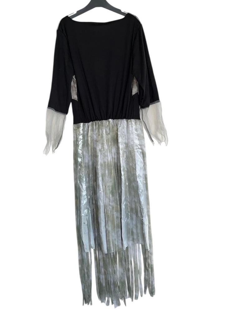 Halloween jurk - Zwart/Grijs/Zilver - Maat S (36-38), Nieuw, Ophalen of Verzenden, Halloween, Kleding