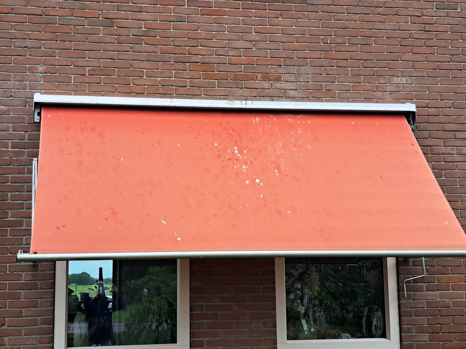 Zonnescherm 3 meter breed, Ophalen, Gebruikt, 250 cm tot 450 cm, Uitvalscherm