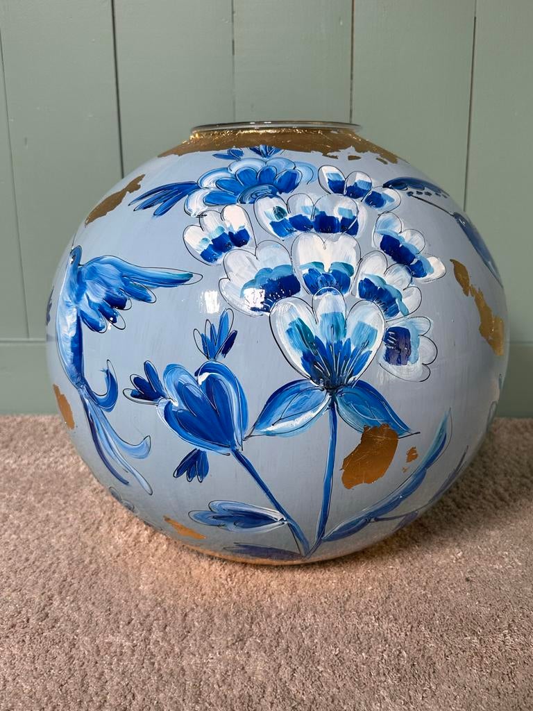 Unieke Doortje Ijpelaar vaas met Delfts blauw decor, Ophalen of Verzenden