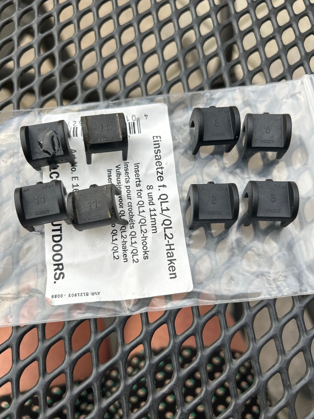 Ortlieb QL Haken Inzetstukken 8 mm, Ophalen of Verzenden, Gebruikt