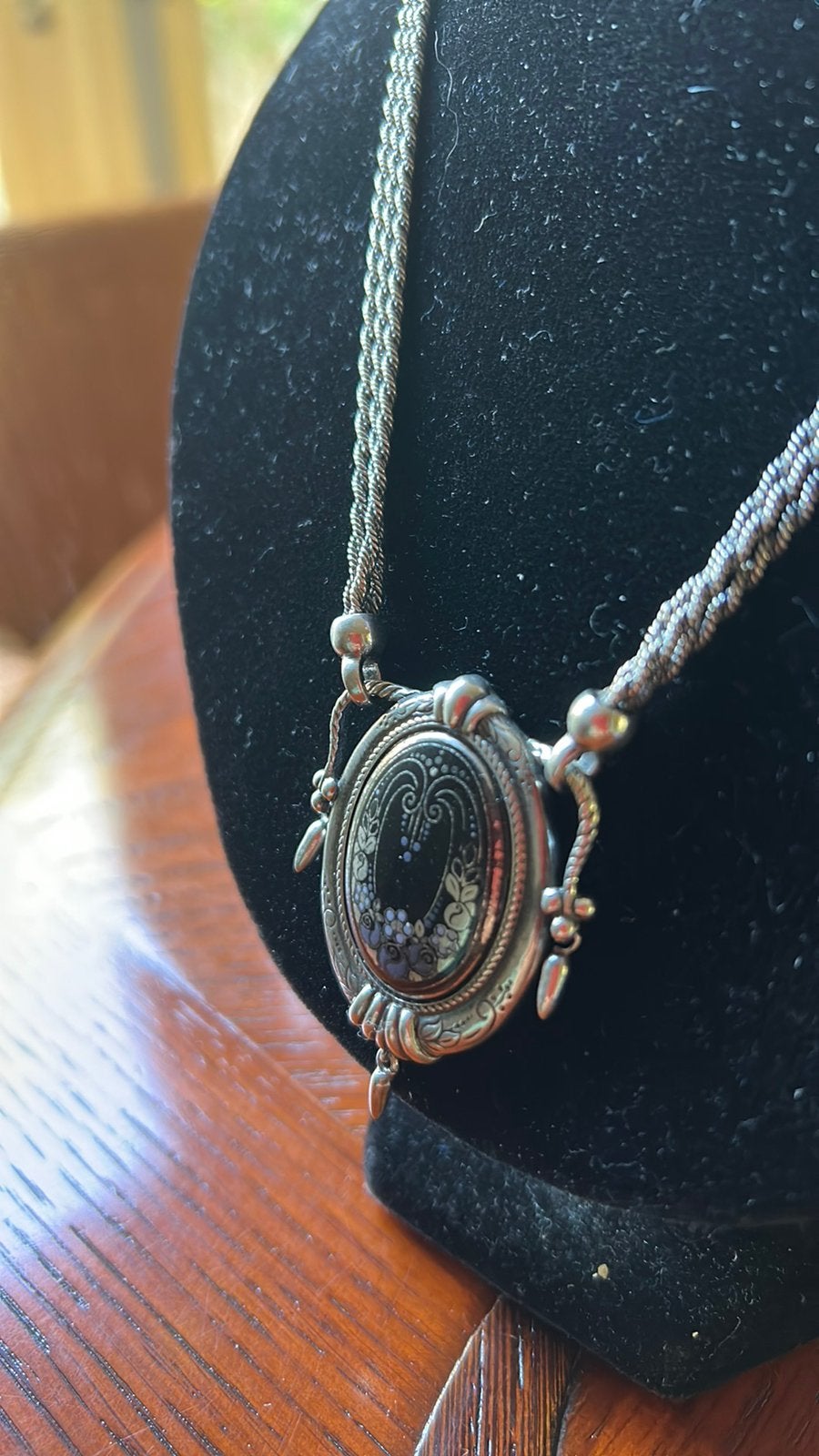 PRACHTIG ANTIEK  D.D 1900 ZILVER COLLIER MET INGELGD EMAILLE, Ophalen of Verzenden, Zilver, Ketting