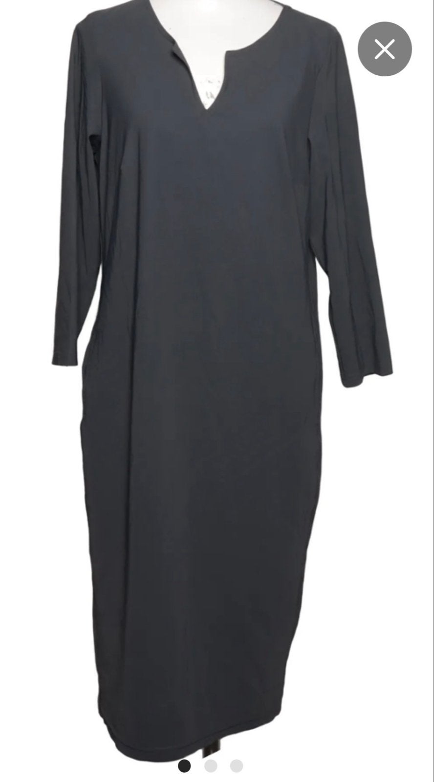Studio Anneloes Simplicity jurk travelstof grijs/navy L zgan, Maat 42/44 (L), Ophalen of Verzenden, Zo goed als nieuw, Knielengte