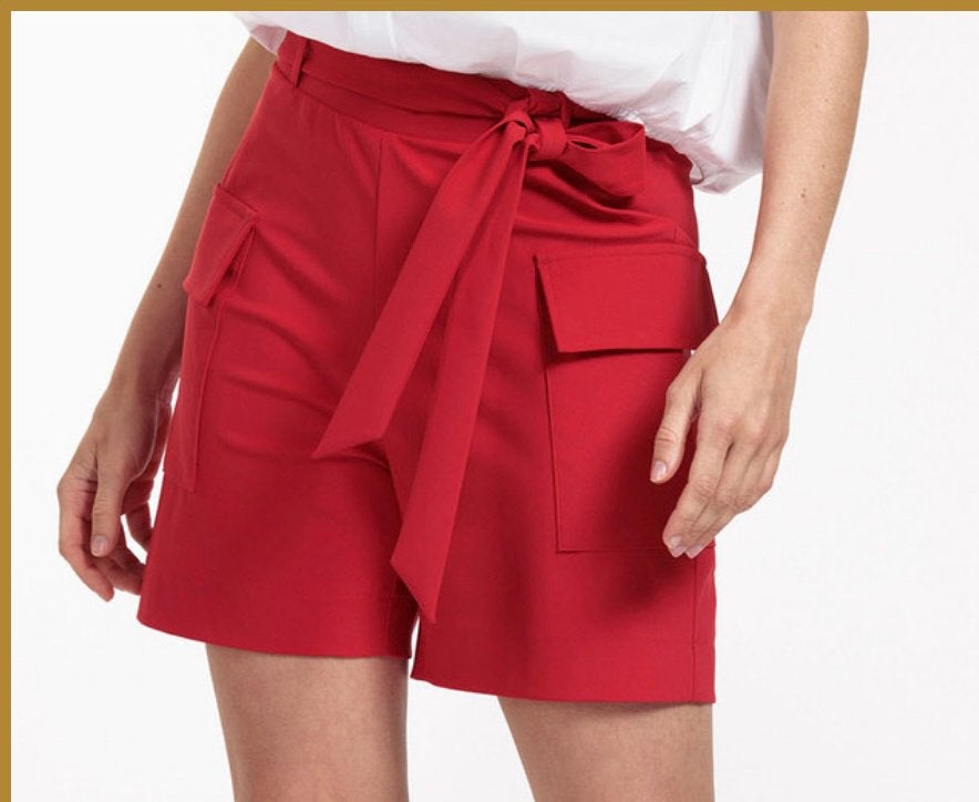 Studio Anneloes Jolie cargo short rood travelstof mt L, Kort, Maat 42/44 (L), Ophalen of Verzenden, Zo goed als nieuw