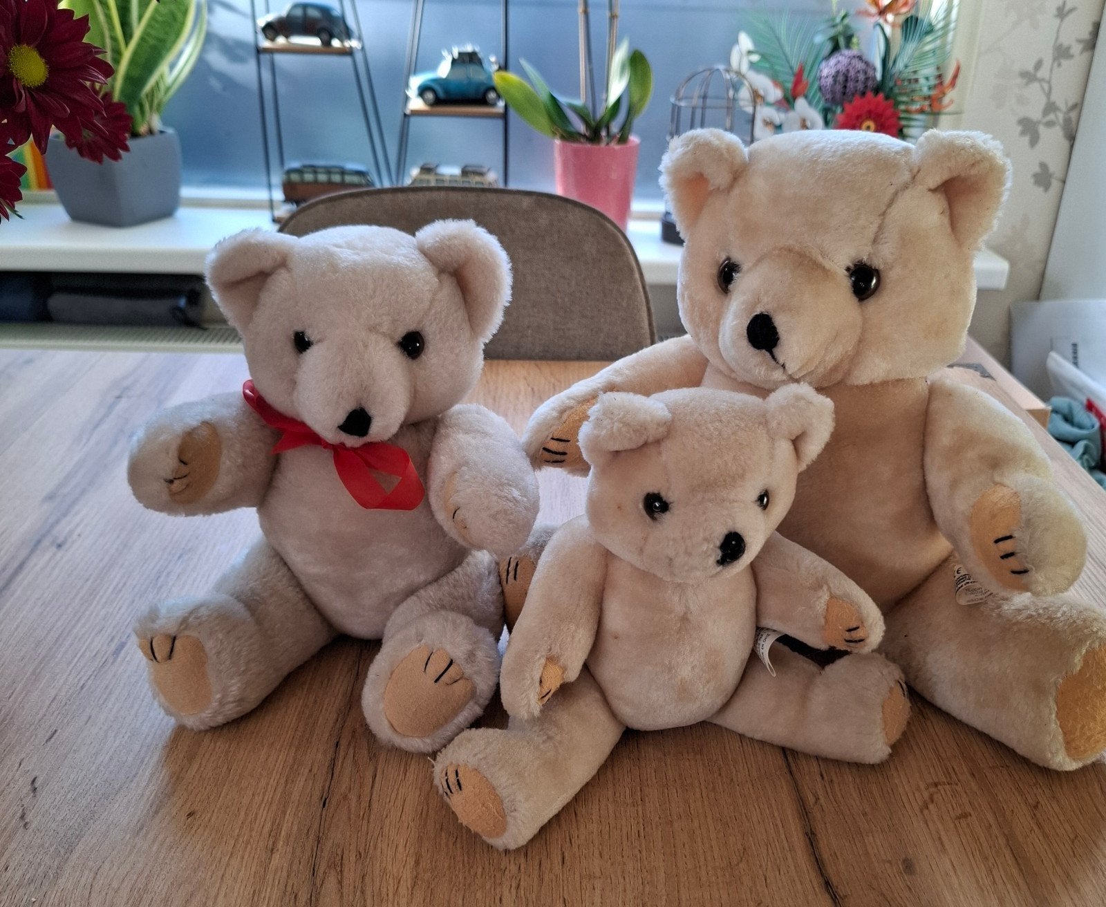 Set van 3  vintage beige teddyberen - diverse maten, Verzamelen, Ophalen of Verzenden, Gebruikt, Overige merken