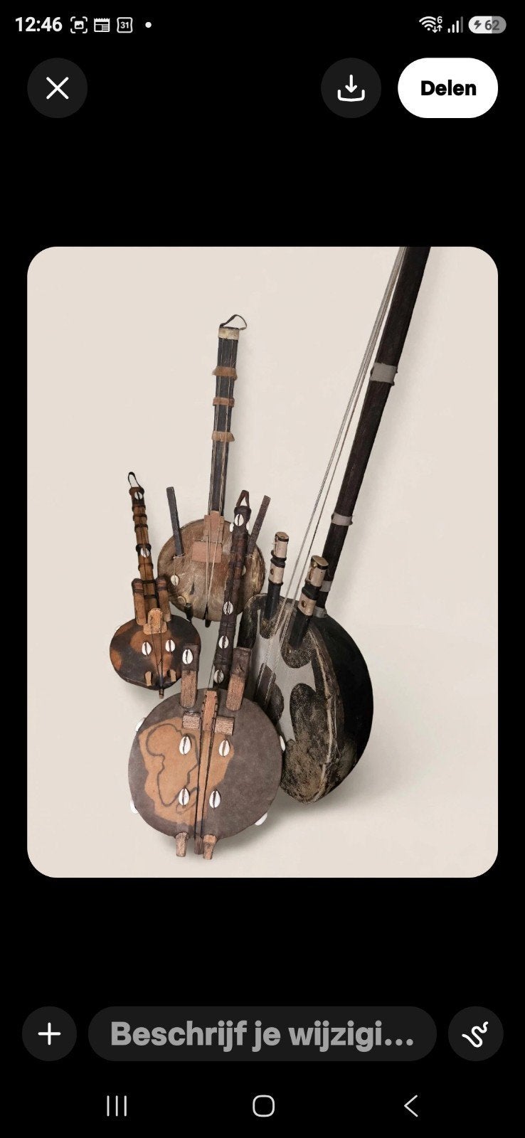 Set van 4 Afrikaanse snaarinstrumenten (Kora/Kamele N'goni), Muziek en Instrumenten, Ophalen of Verzenden, Gebruikt, Overige typen