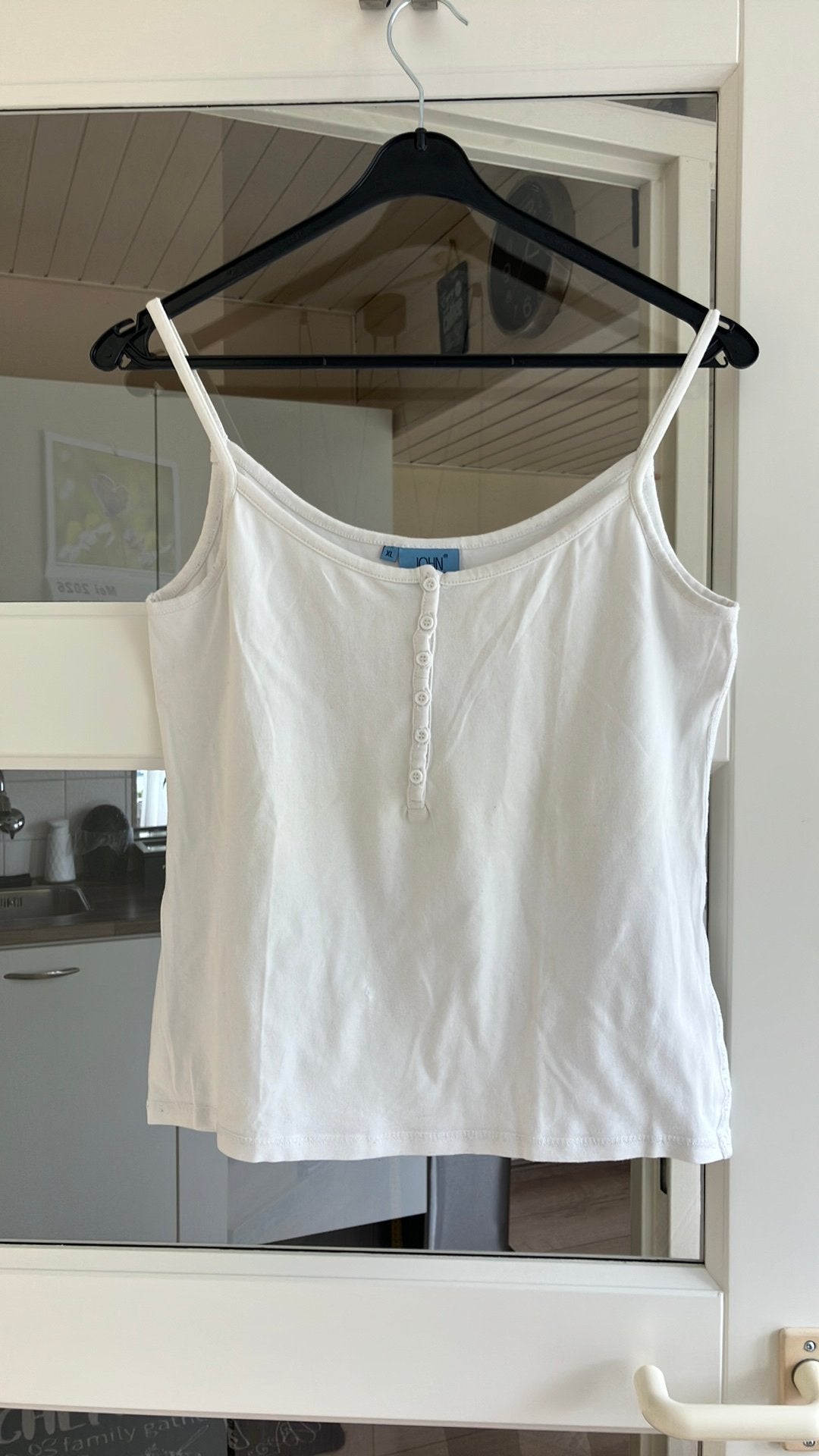 John Cabot witte stretch top mtL/XL, Wit, Maat 42/44 (L), Ophalen of Verzenden, Zo goed als nieuw