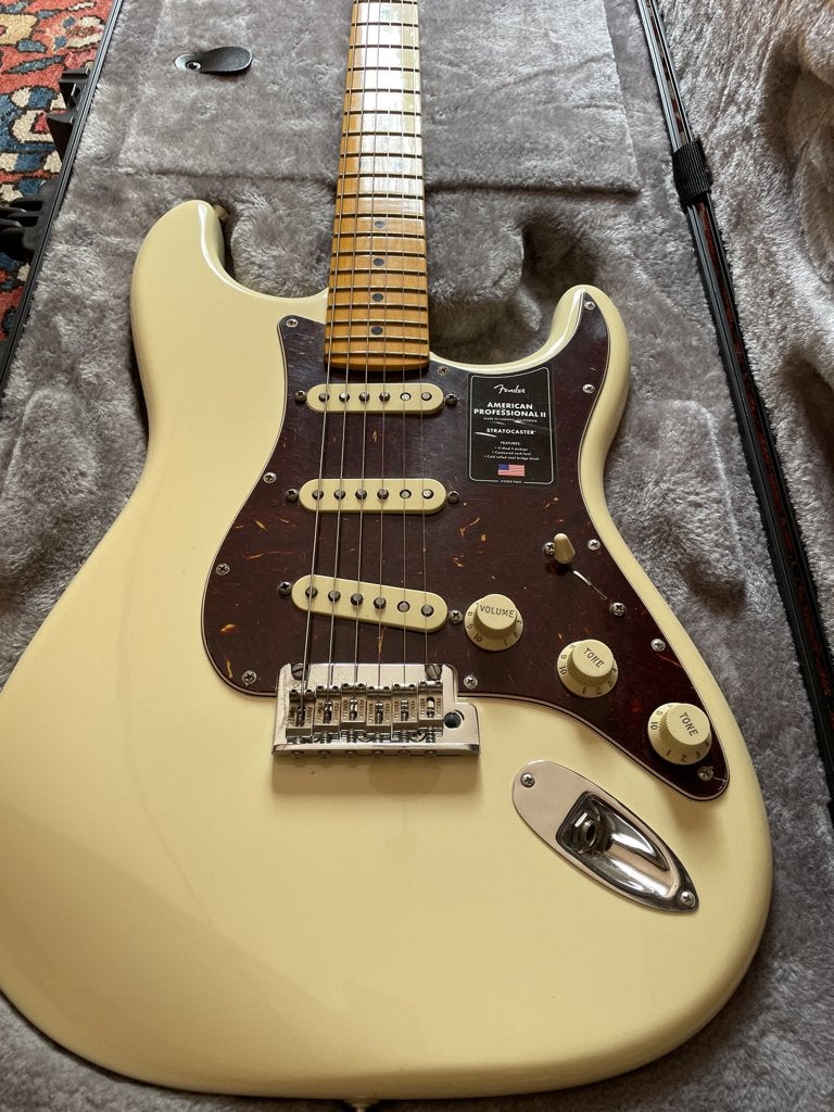 fender american professional ii stratocaster white, Ophalen of Verzenden, Zo goed als nieuw, Solid body, Fender