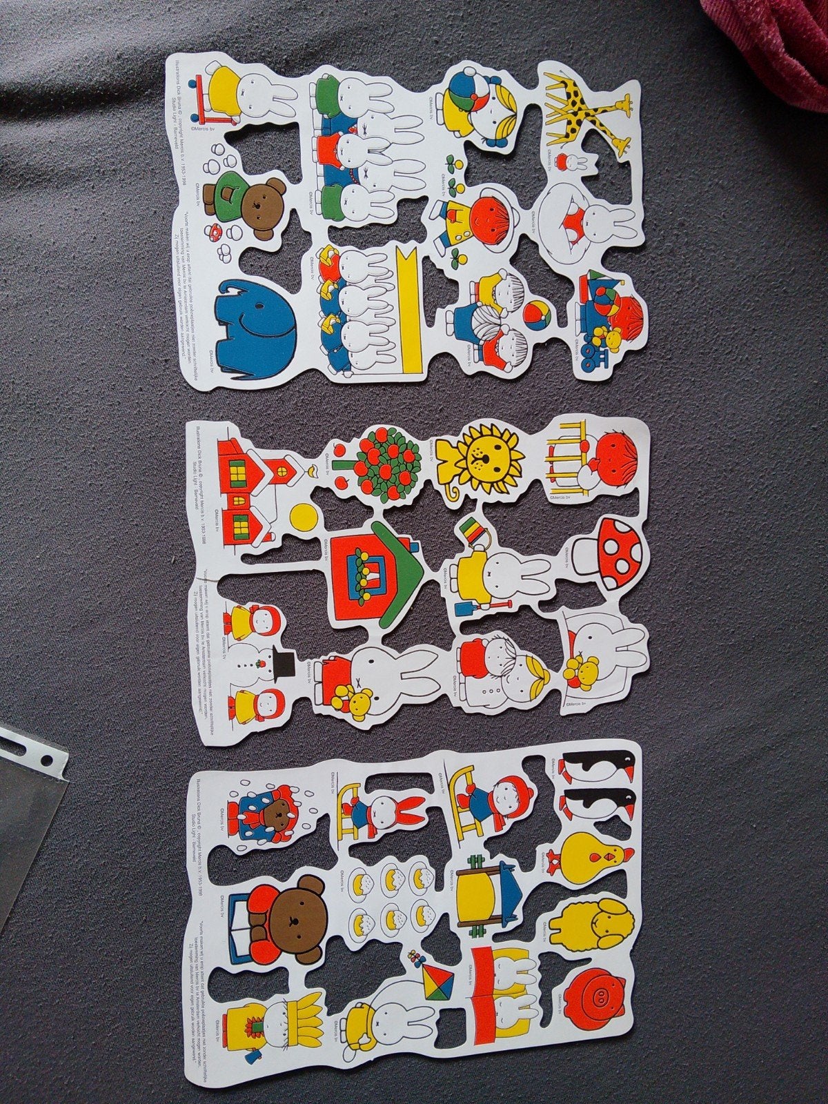 Vintage Dick Bruna knipvellen/poezieplaatjes (3 vellen), Verzamelen, Ophalen of Verzenden