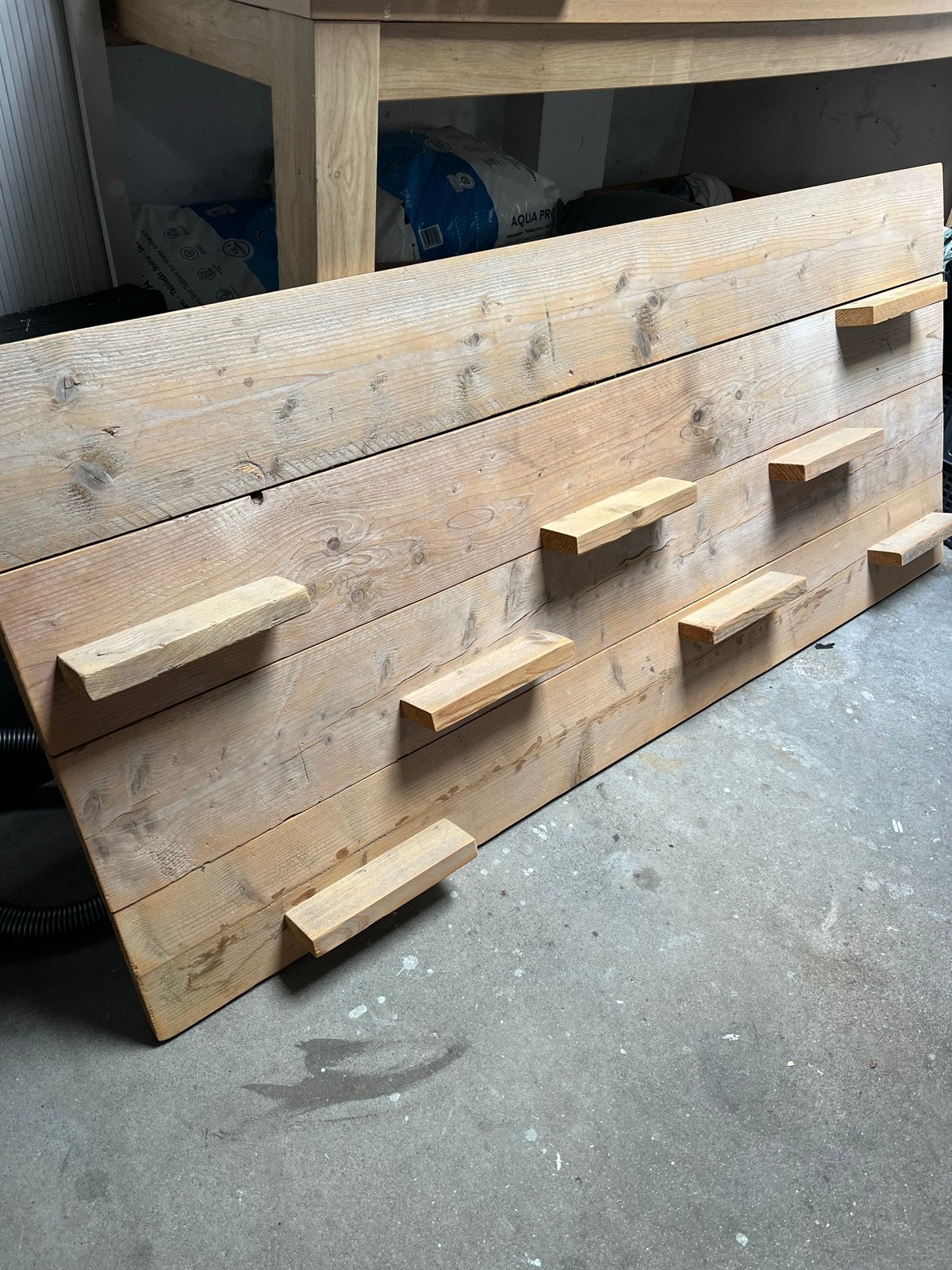 Houten wandrek / plantenrek van steigerhout, Ophalen, Gebruikt