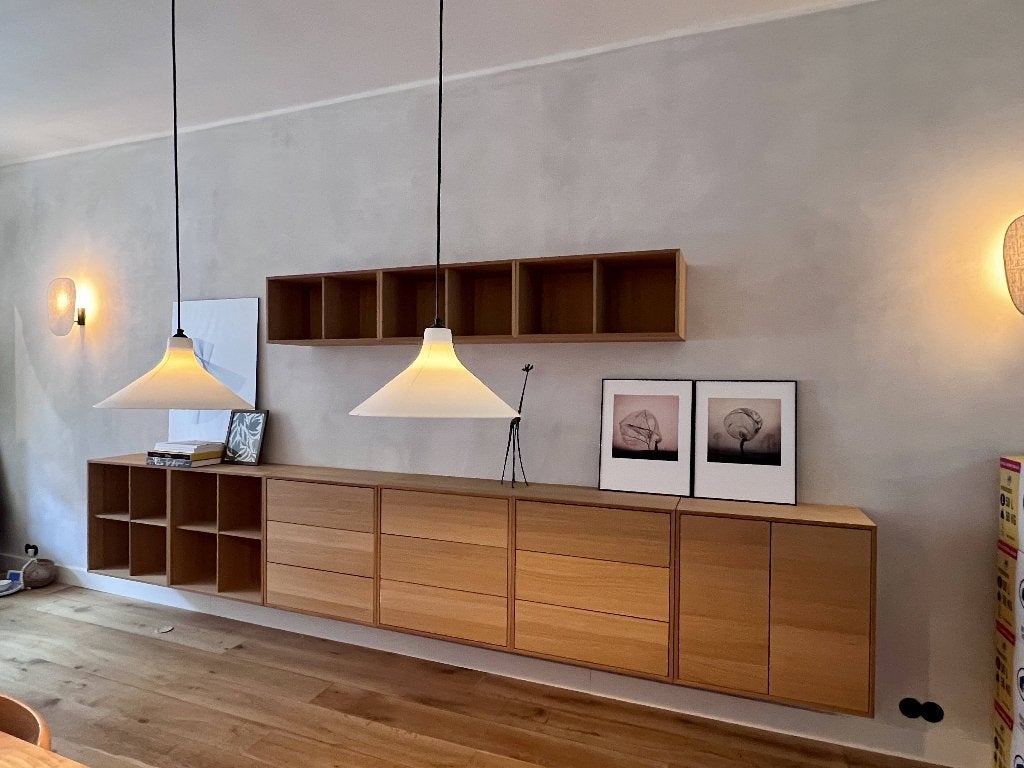 Bolia Case boekenkastcombinatie - geolied eiken, Ophalen, Met deur(en), Eikenhout, 50 tot 100 cm