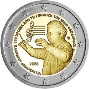 2 Euro Griekenland 2025 - Mikis Theodorakis - UNC, Verzenden, Griekenland, 2 euro, Losse munt