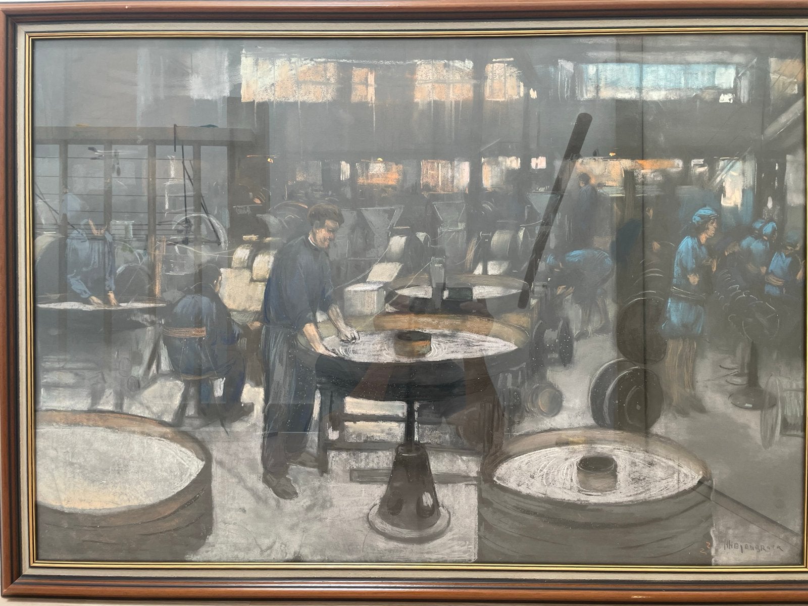 Industrieel tafereel - H. Heyenbrock - 2 schilderijen, Ophalen, Realistisch, Gesigneerd, Overige onderwerpen