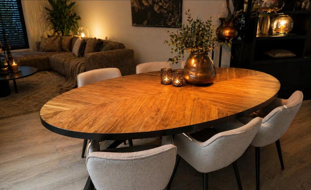 Eetkamertafel 6 personen, Ophalen, 100 tot 150 cm, 200 cm of meer, Zo goed als nieuw