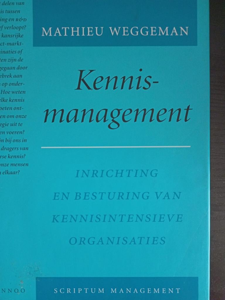 Kennismanagement - Mathieu Weggeman, Ophalen, Zo goed als nieuw, Management, Mathieu Weggeman