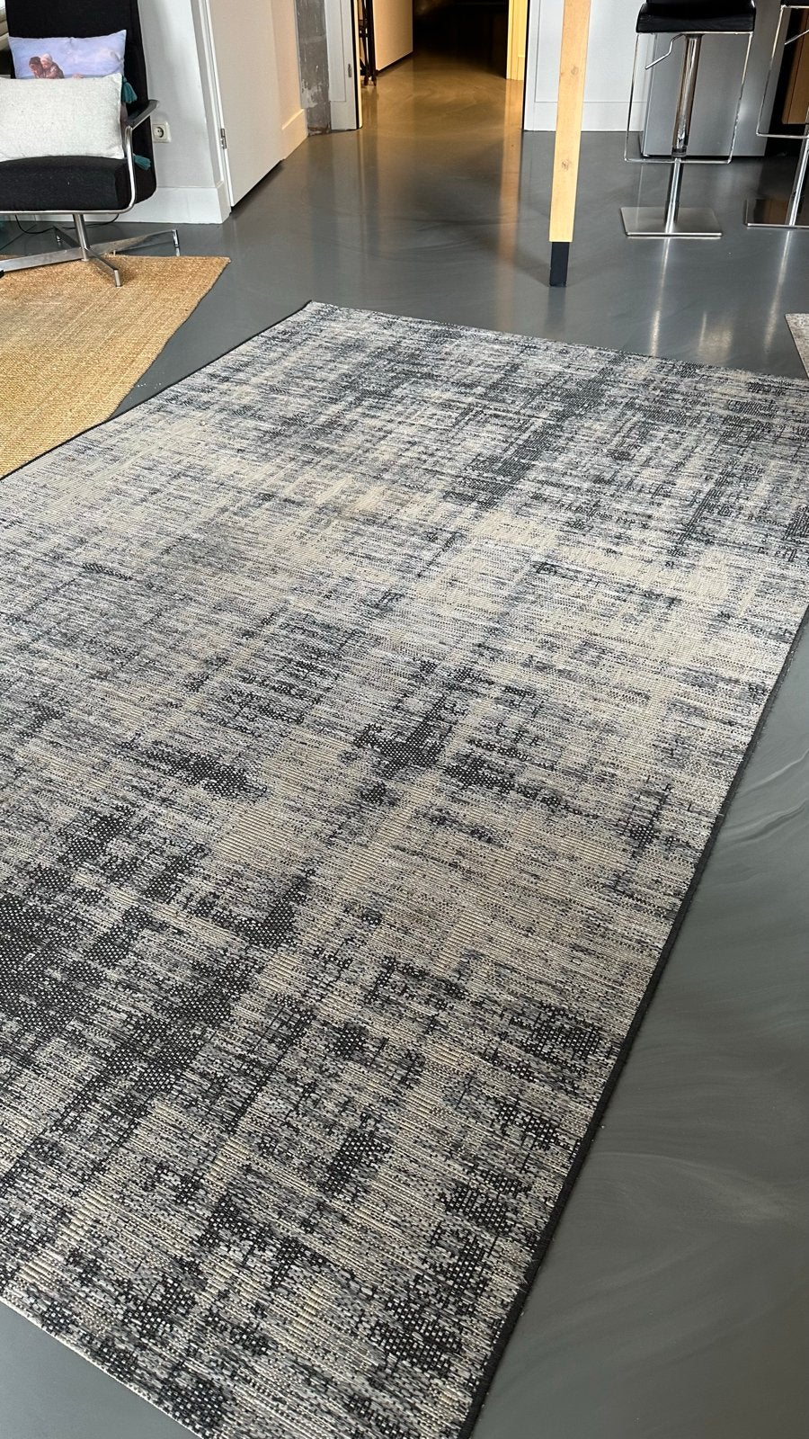 Modern Vloerkleed Breeze - Zwart/Grijs/Crème (200x290 cm), Ophalen, Zwart, Zo goed als nieuw, 200 cm of meer