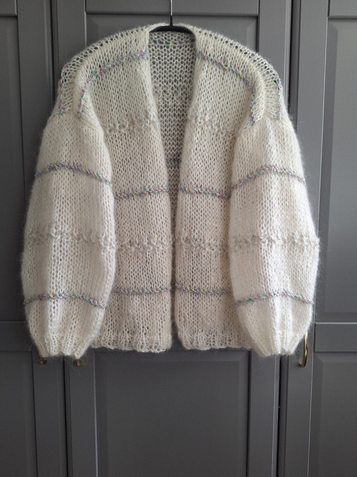 Nieuw handgemaakt mohair vest, een maat, Ophalen of Verzenden, Nieuw, Maat 42/44 (L), Wit