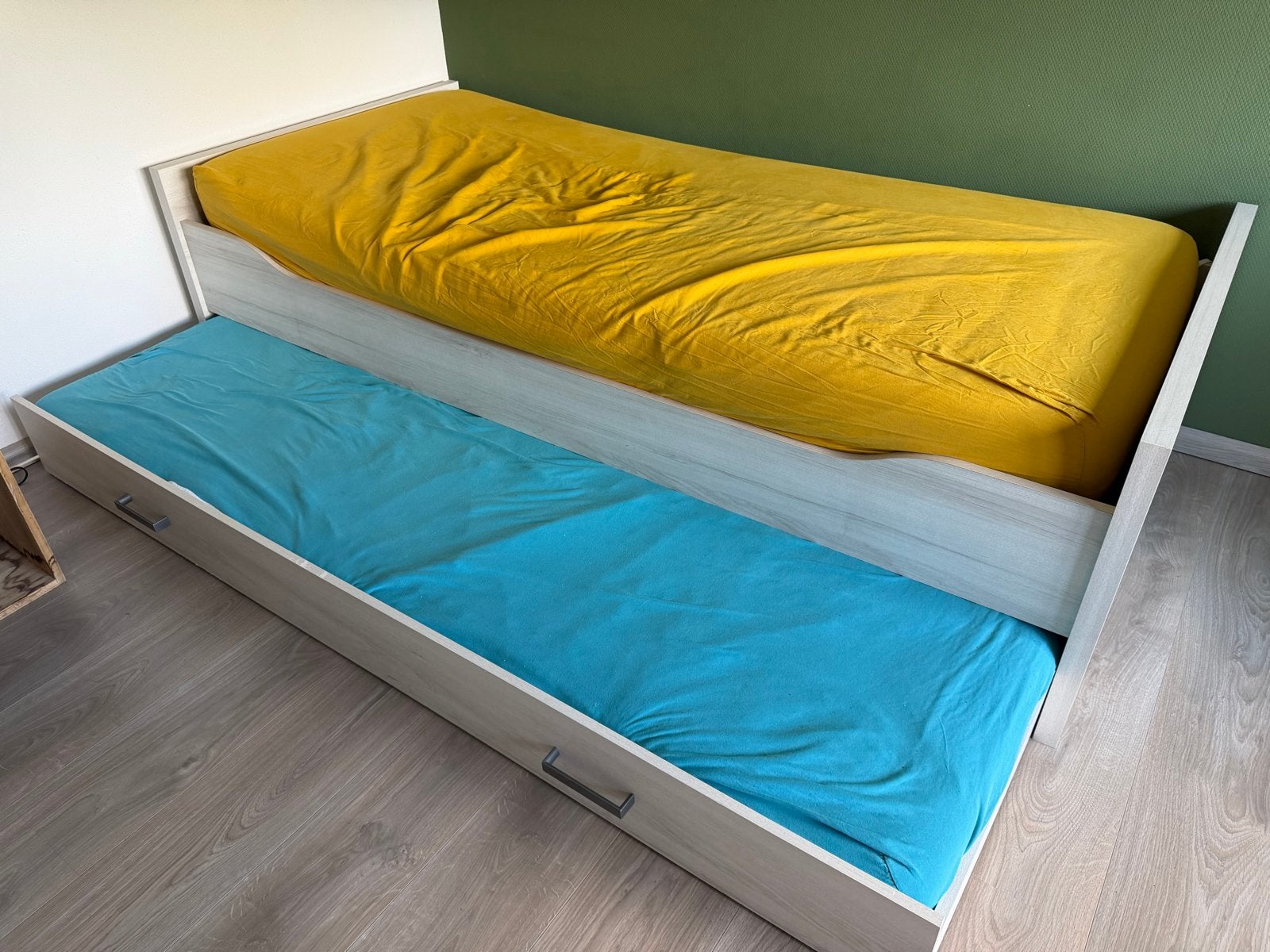 Eenpersoonsbed 90x200 met onderschuifbed en opbergruimte, Ophalen, Gebruikt, 90 cm, 200 cm