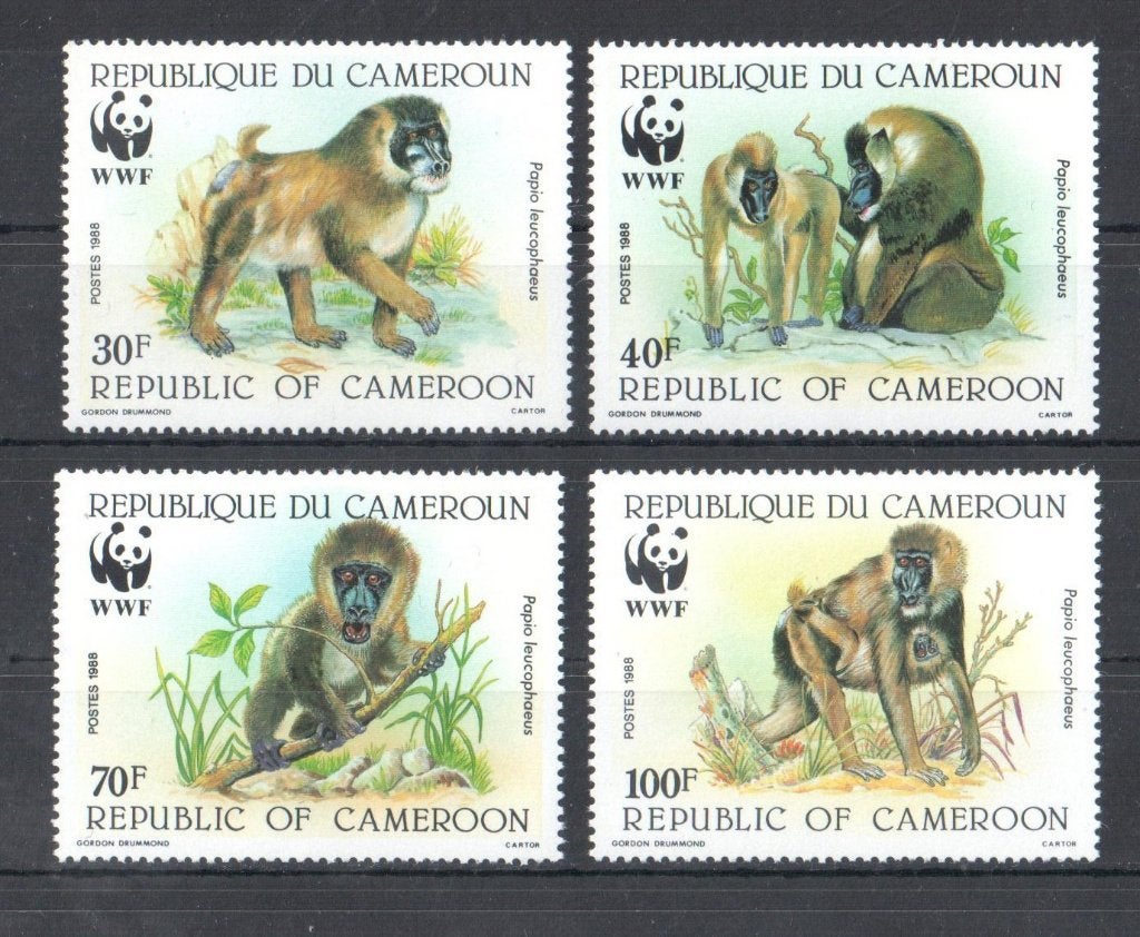 WWF set postzegels van de Dril (aap), Ophalen of Verzenden, Postfris, Dier of Natuur