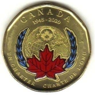 Canada - 1 Dollar 2020 - Colored United Nations - circulated, Verzenden, Noord-Amerika, Losse munt