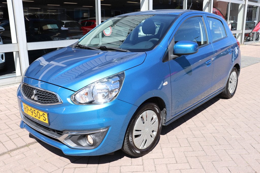Mitsubishi Space Star 1.0 Cool+ Dealer onderhouden., Start-stop-systeem, Stof, Gebruikt, Blauw