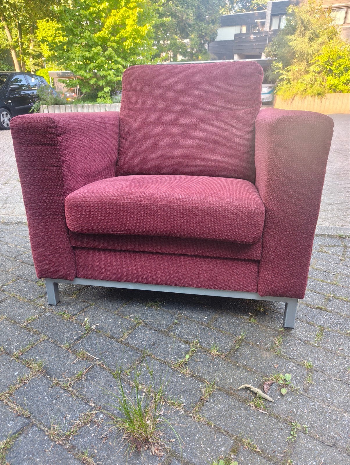 Mooie rode sofa, Ophalen, Gebruikt, Eenpersoons, 75 tot 100 cm