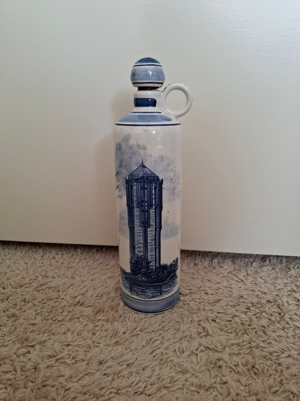 Delfts Blauw karaf met toren decoratie, Antiek en Kunst, Ophalen