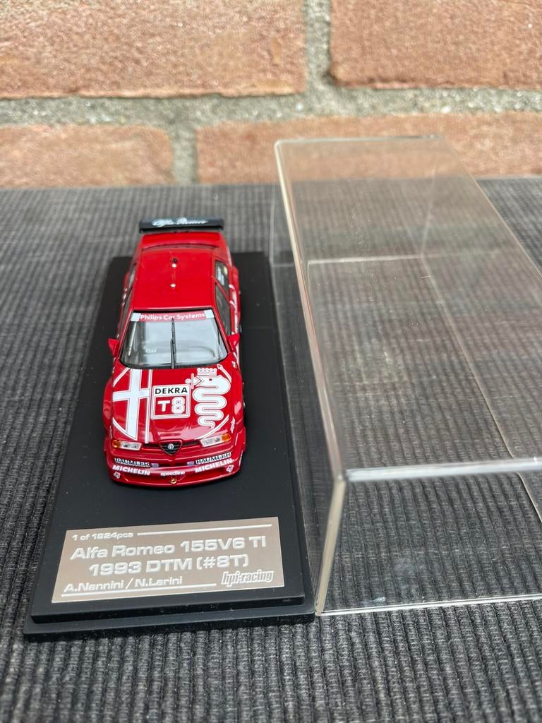 1:43 hpi-racing Alfa Romeo 155 V6 ti DTM #T8  Larini+Nannini, Ophalen of Verzenden, Zo goed als nieuw, Auto, Overige merken