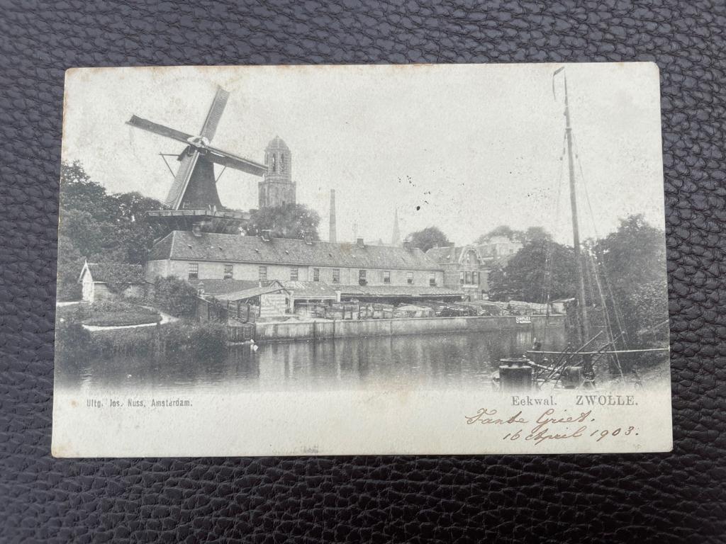 ansichtkaart van Zwolle ; Eekwal met molen., Verzenden, Voor 1920, Overijssel