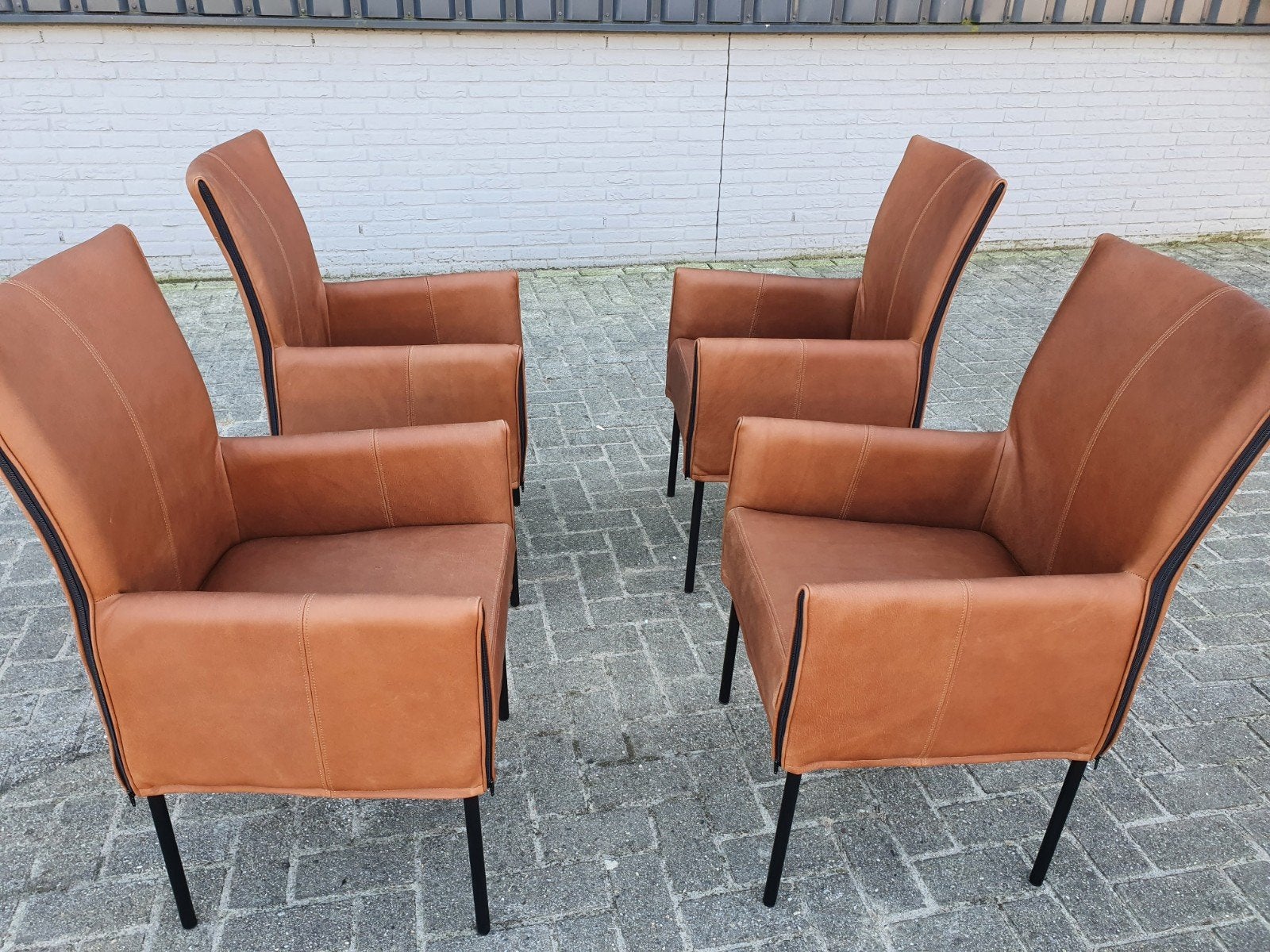 Nieuw Design 4 eetkamerstoelen leer overstock direct lvrb, Huis en Inrichting, Stoelen, Ophalen, Bruin, Montis Chaplin charly Bert plantagie goossens montel  stijl