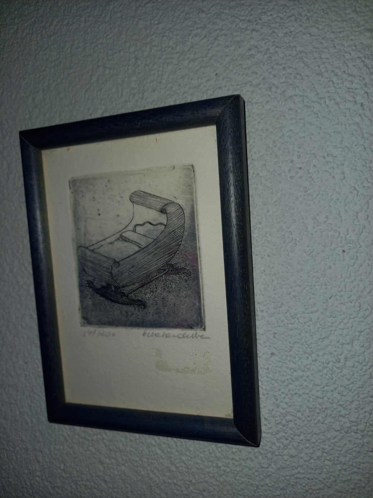 Klein kunstwerkje ets wieg Rike van de Ven, Antiek en Kunst, Ophalen of Verzenden