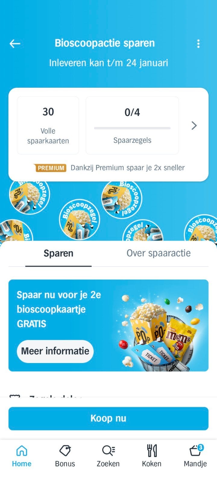 30 AH Bioscoop spaarkaarten 2e kaartje gratis, Albert Heijn, Ophalen