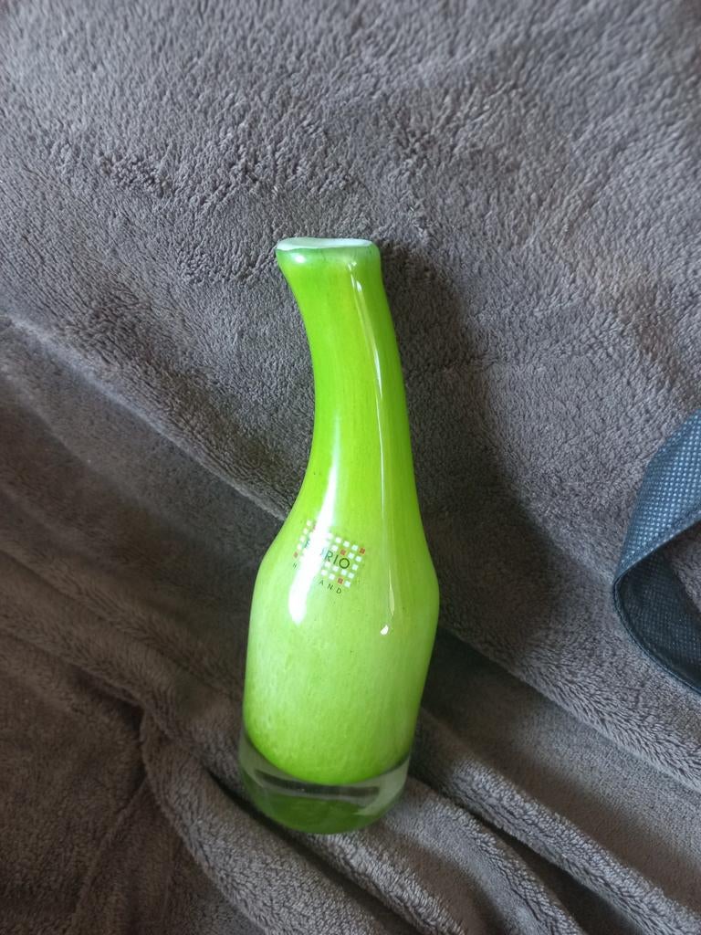 Fidrio vaasje groen glas - decoratief en modern, Ophalen of Verzenden