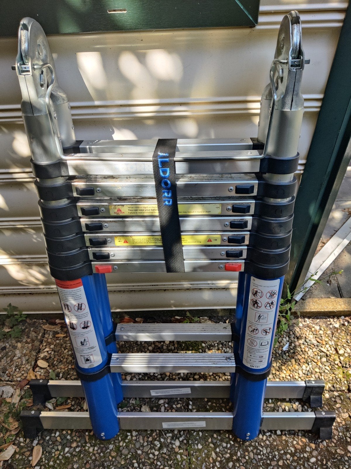 ALDORR Home Telescopische Vouwladder 5,00 meter, Doe-het-zelf en Verbouw, Ladders en Trappen, Ophalen, Gebruikt, Ladder, Opvouwbaar of Inschuifbaar