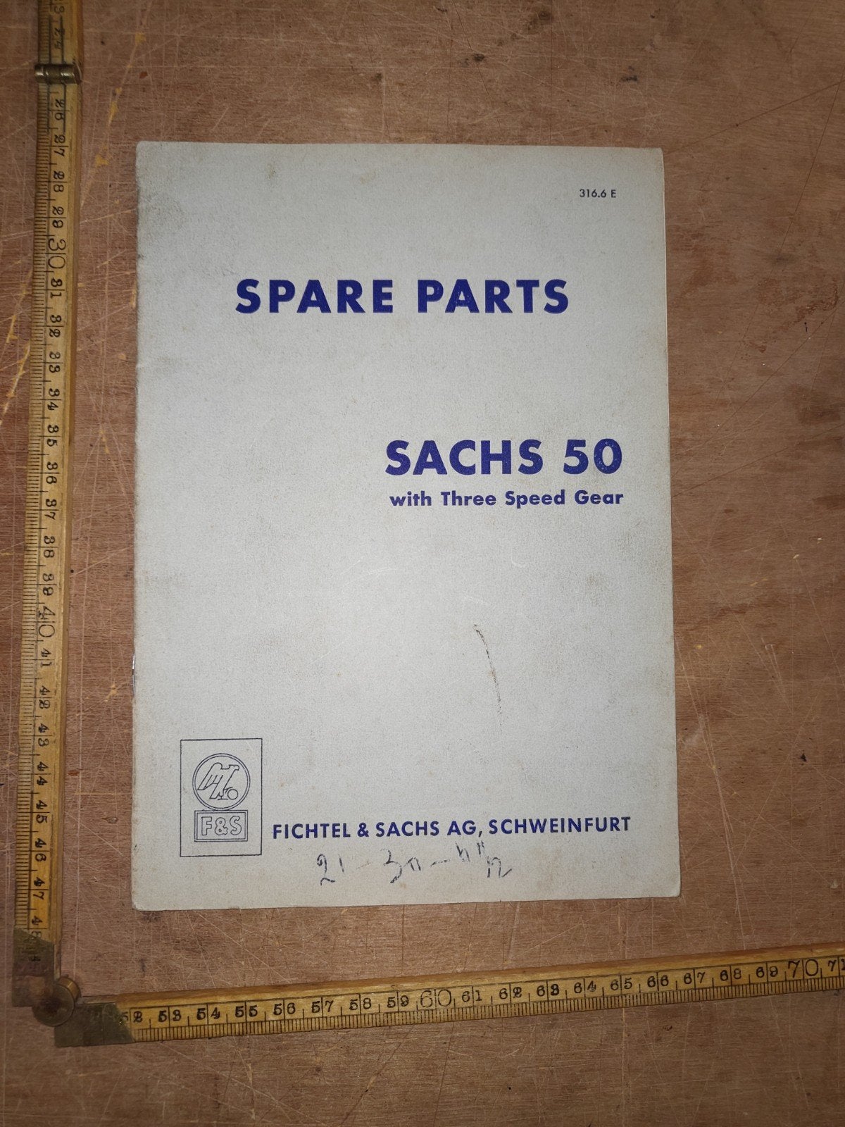 Sachs 50/3 'Spare Parts' onderdelen catalogus, Ophalen of Verzenden