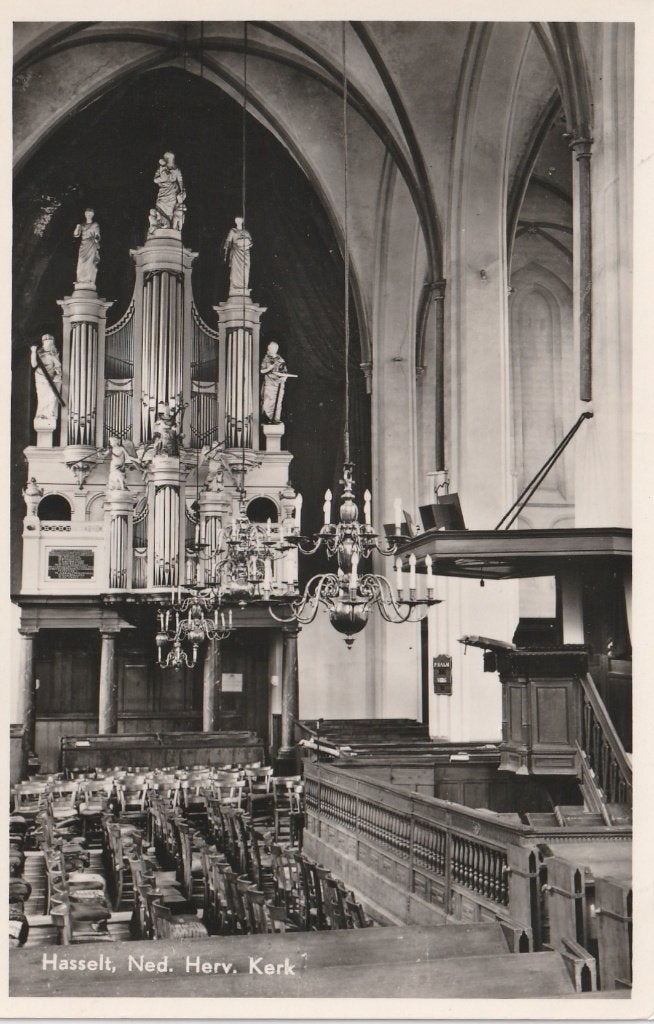 HASSELT Ned. Herv. Kerk Interieur en Orgel, Verzenden, 1960 tot 1980, Ongelopen, Overijssel