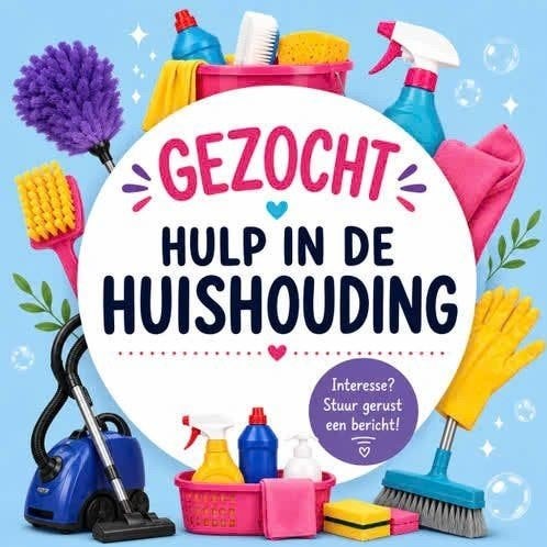 Schoonmaakster gezocht