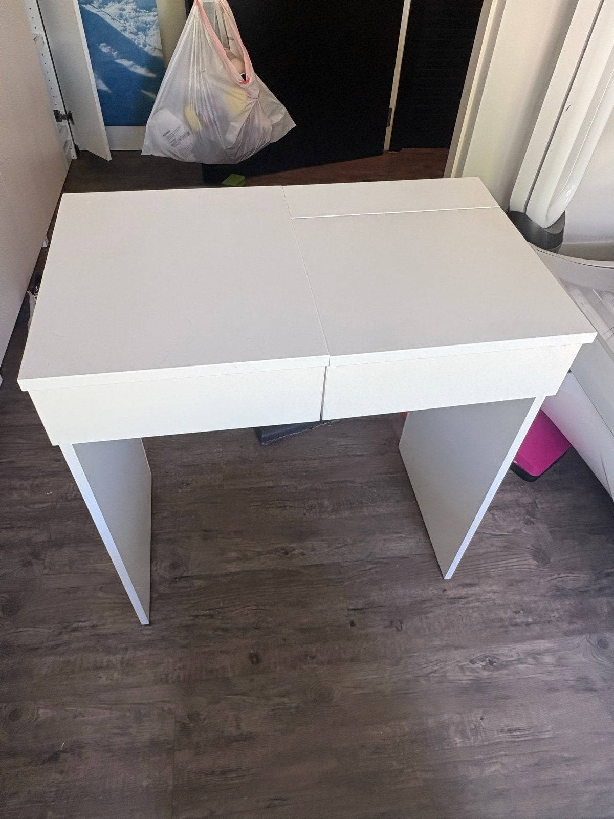 Wit bureau met lade - Ideaal voor thuiswerkplek, Ophalen, Gebruikt, 100 tot 150 cm, Minder dan 100 cm
