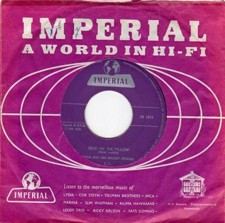 Lydia & Her Melody Strings - Send Me the Pillow (Single), Cd's en Dvd's, Vinyl Singles, Gebruikt, Single, Voor 1960, Pop, 7 inch