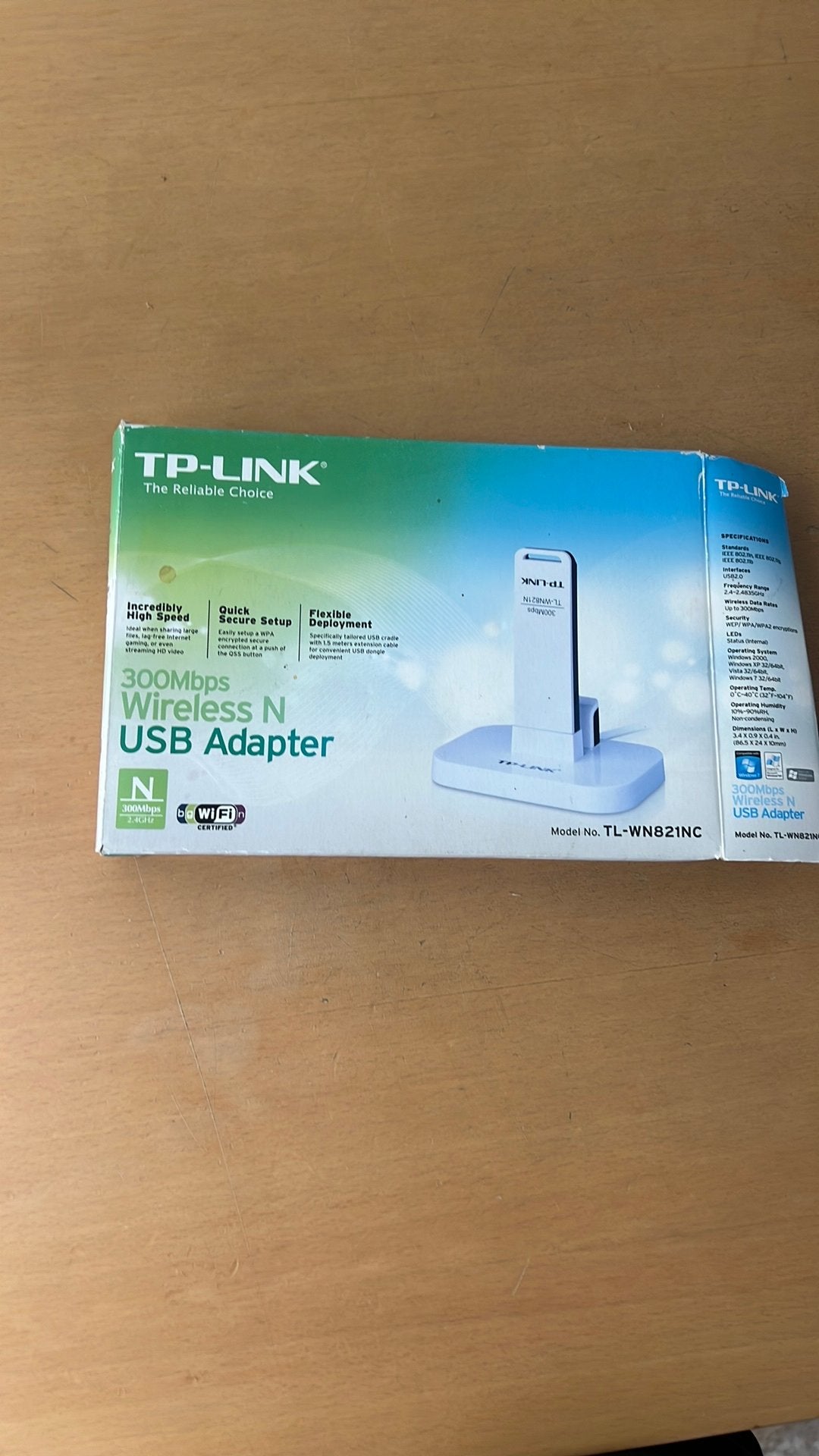 Tp-Link draadloze wifi usb adapter 300mbps, Computers en Software, Ophalen of Verzenden, Gebruikt