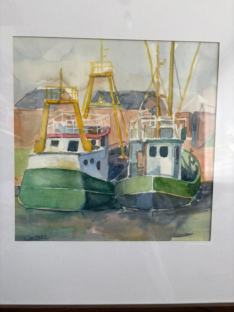 Aquarel GARNALENVISSERS, Ophalen