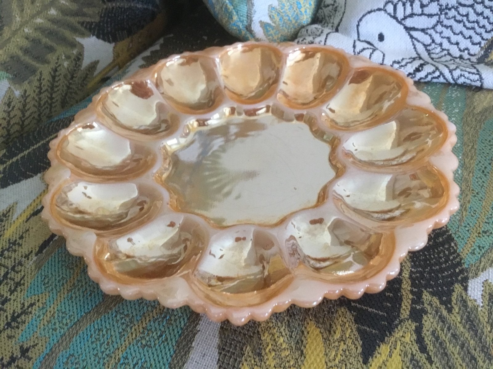 Vintage Anchor Hocking Fire King eierschaal, kleur Peach, Ophalen of Verzenden