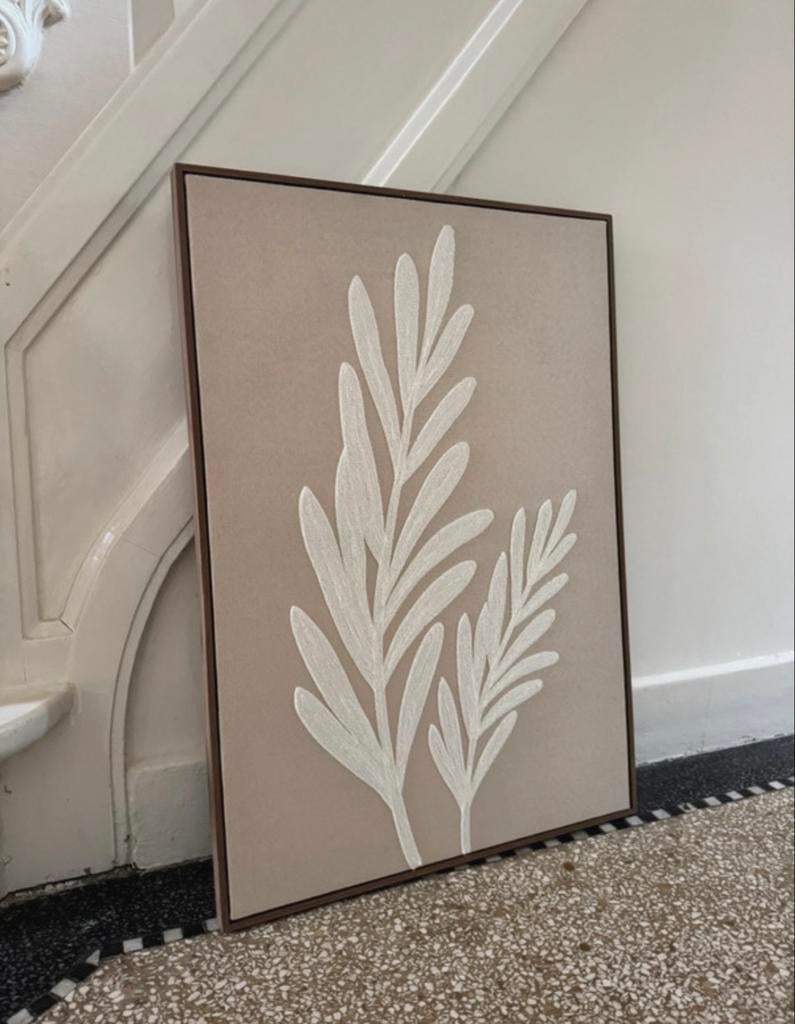Japandi Stijl Schilderij met Botanische Print, Antiek en Kunst, Ophalen of Verzenden