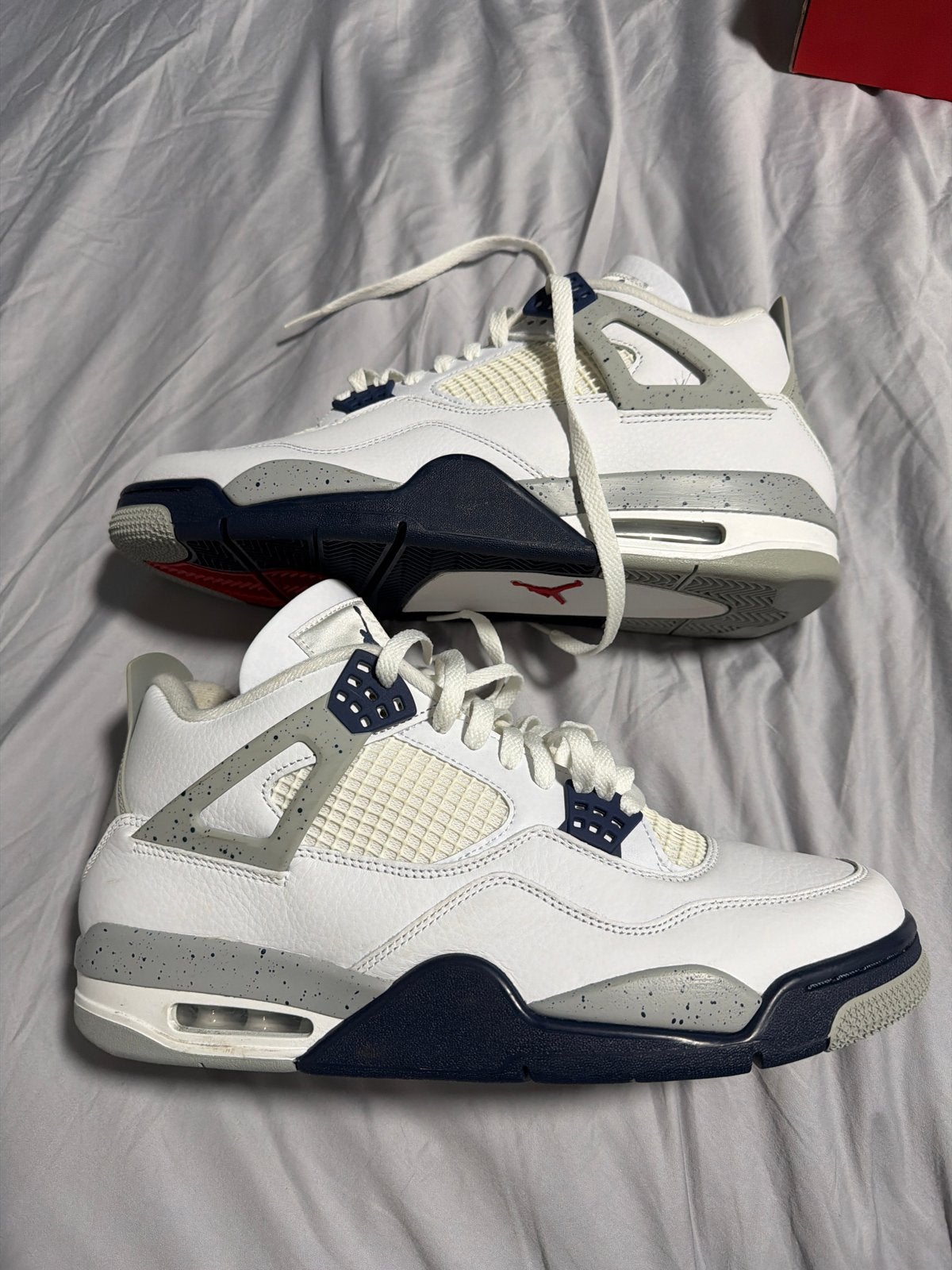 Nike Air Jordan 4 Retro Midnight Navy - Maat 46, Kleding | Heren, Schoenen, Ophalen of Verzenden, Zo goed als nieuw, Overige kleuren