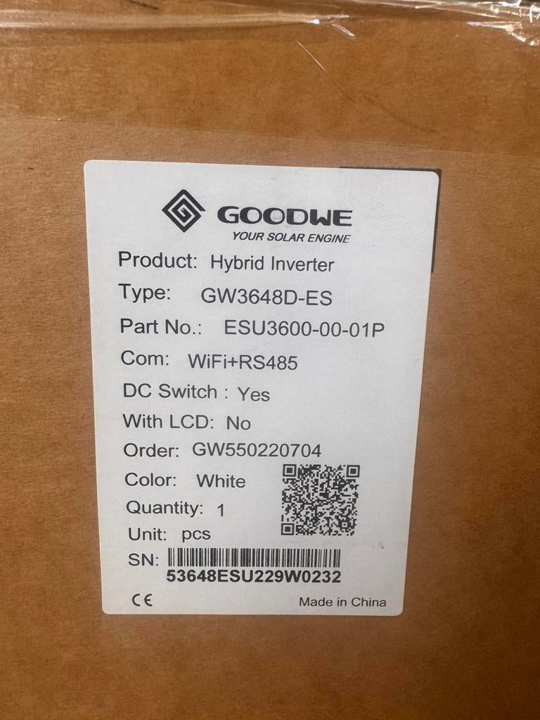 Goodwe GW3648D-ES Hybride omvormer met Accu’s, Ophalen of Verzenden, Nieuw, Overige typen, 200 wattpiek of meer
